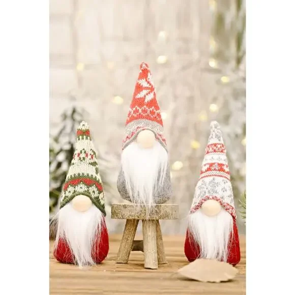 3-Pack Christmas Snowflake Hat Faceless Gnomes - Picture 1 of 6